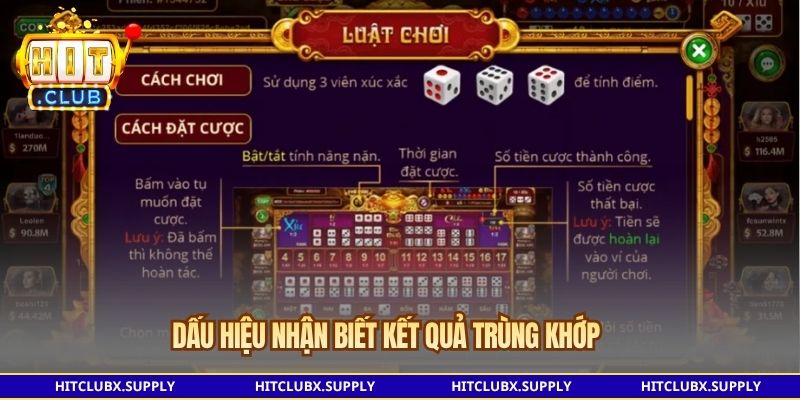 Dấu hiệu nhận biết kết quả trùng khớp
