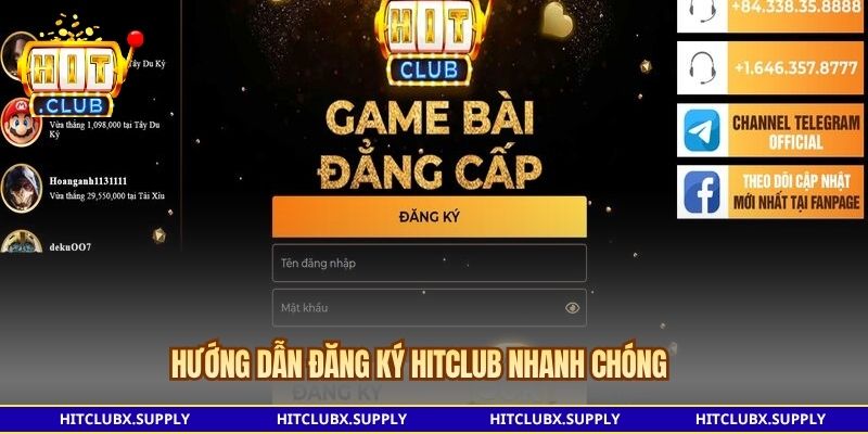 Hướng dẫn đăng ký Hitclub nhanh chóng