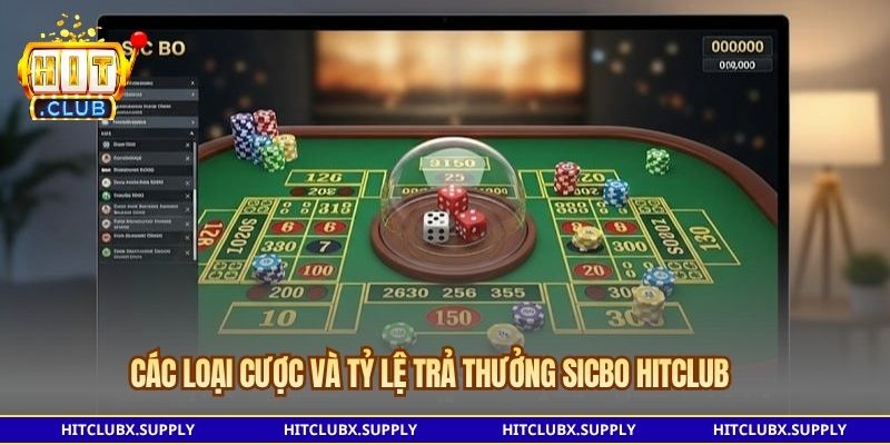 Các loại cược và tỷ lệ trả thưởng Sicbo Hitclub